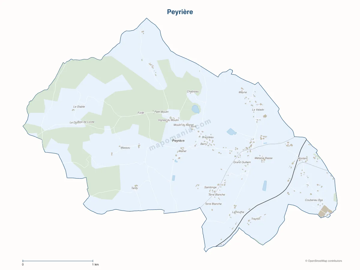 Carte de Peyrière à personnaliser