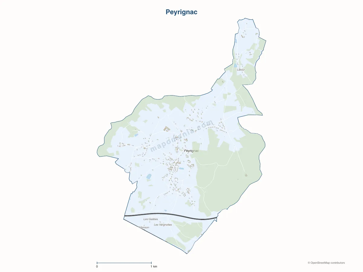 Carte de Peyrignac à personnaliser