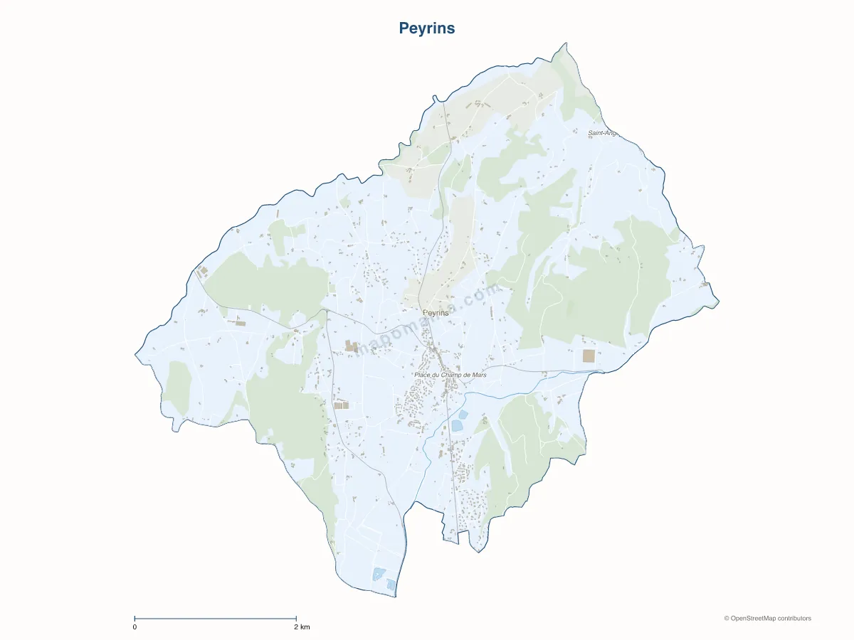 Carte de Peyrins à personnaliser
