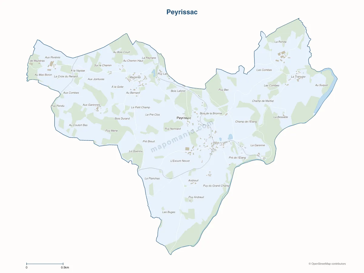 Carte de Peyrissac à personnaliser
