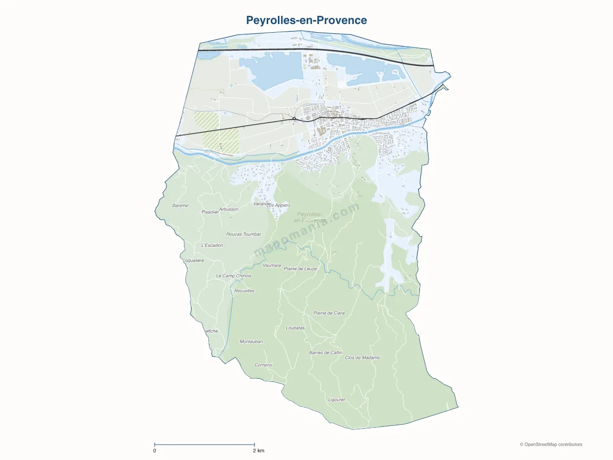 Carte de Peyrolles-en-Provence à personnaliser