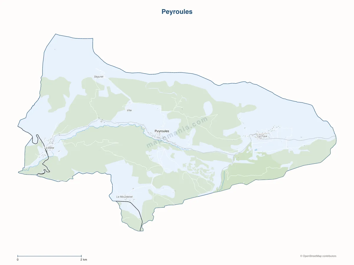 Carte de Peyroules à personnaliser