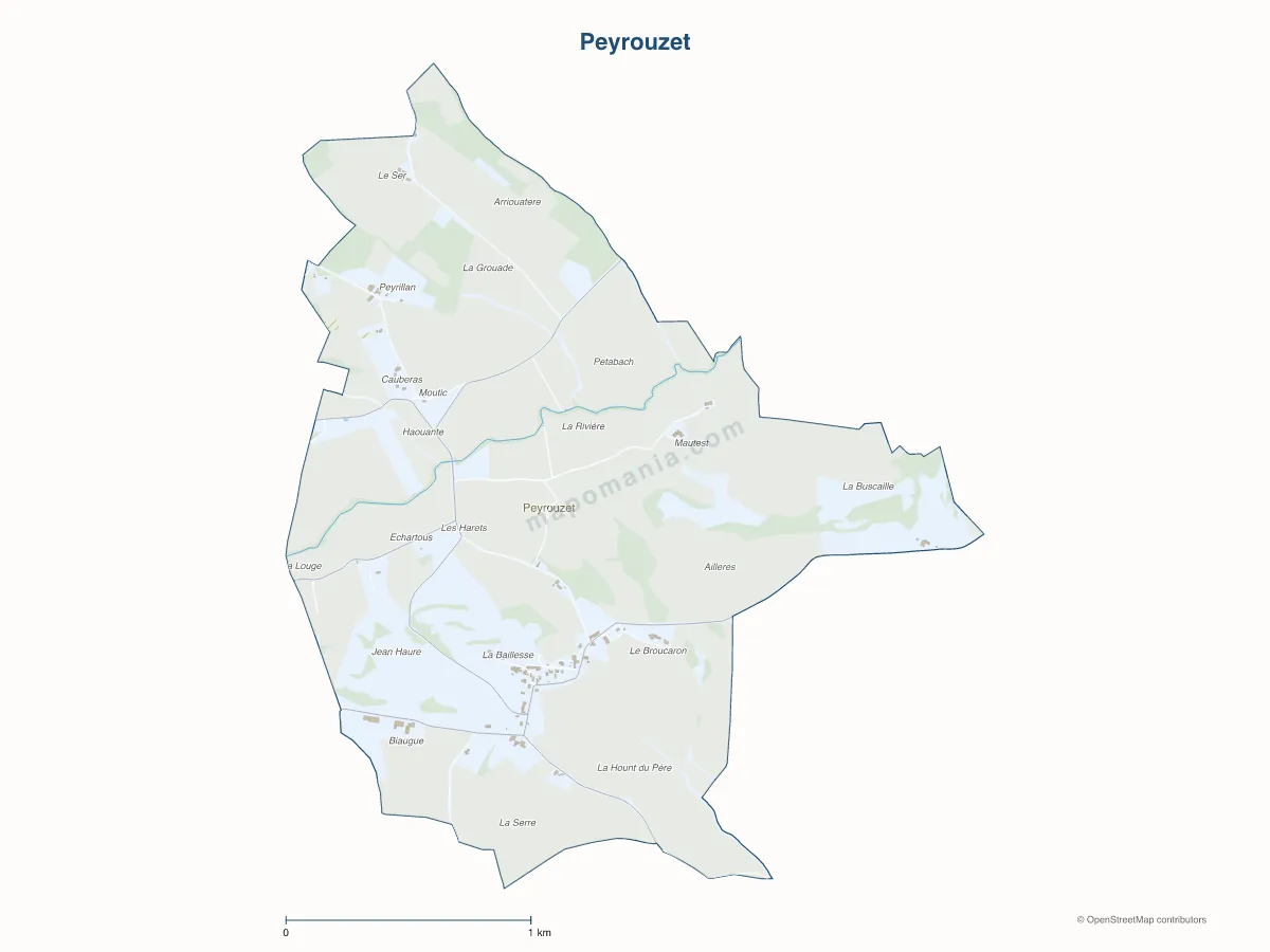 Carte de Peyrouzet à personnaliser
