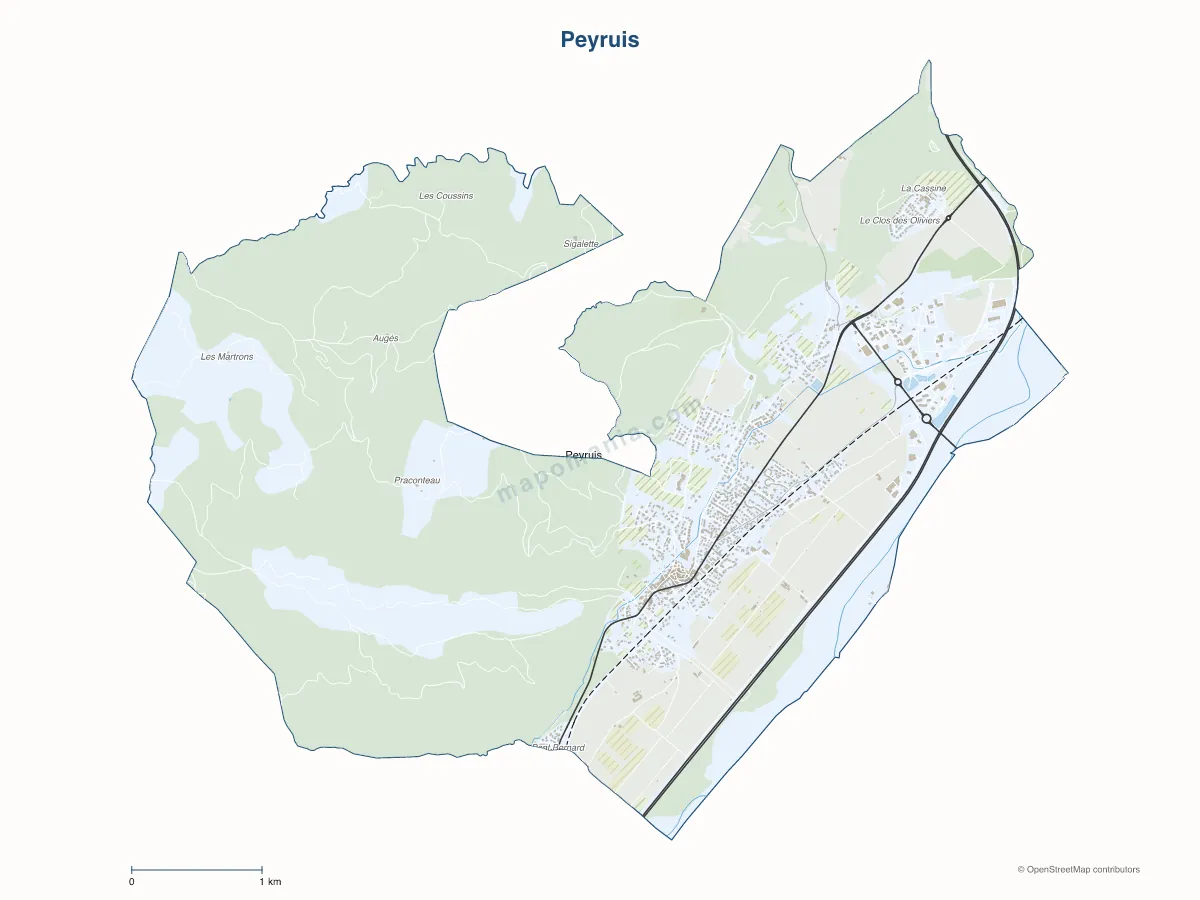 Carte de Peyruis à personnaliser