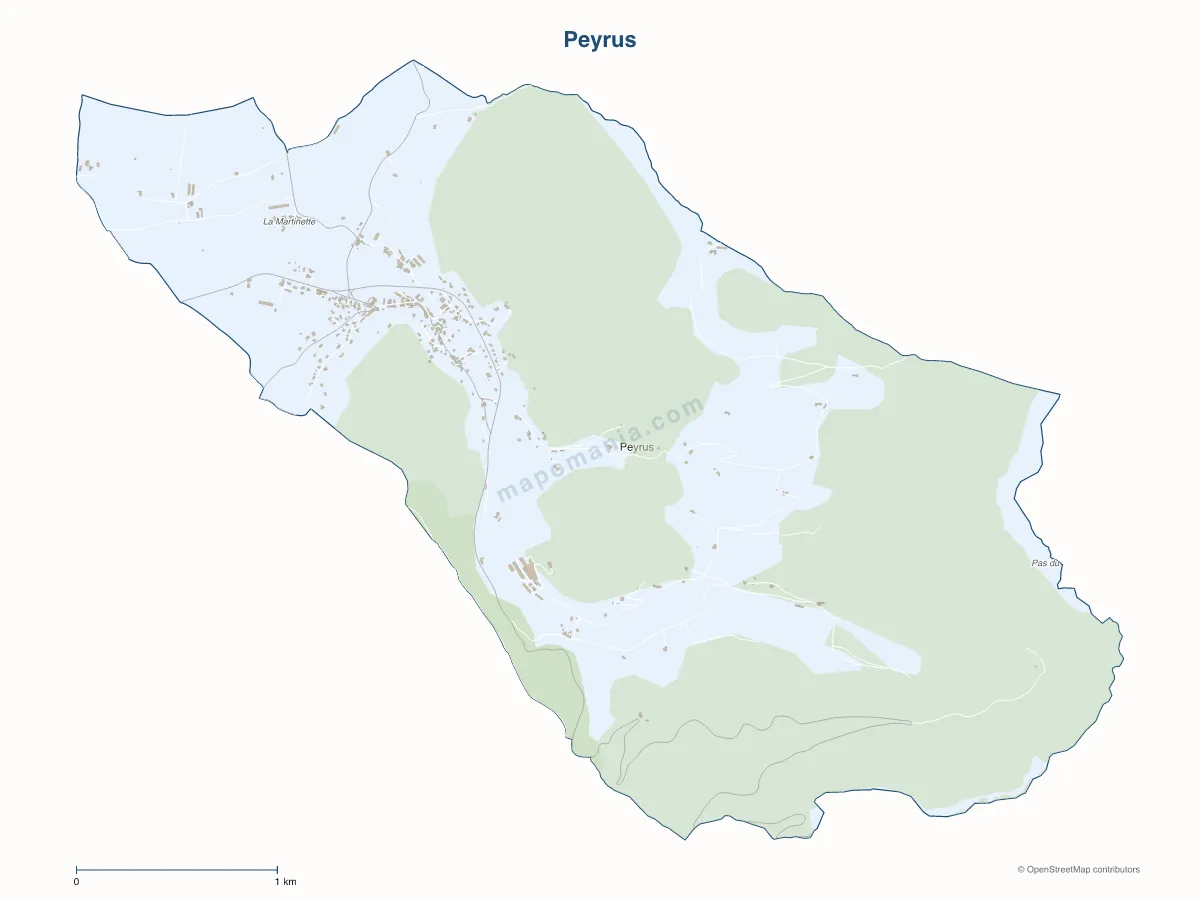 Carte de Peyrus à personnaliser