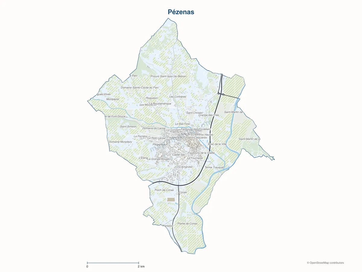Carte de Pézenas à personnaliser