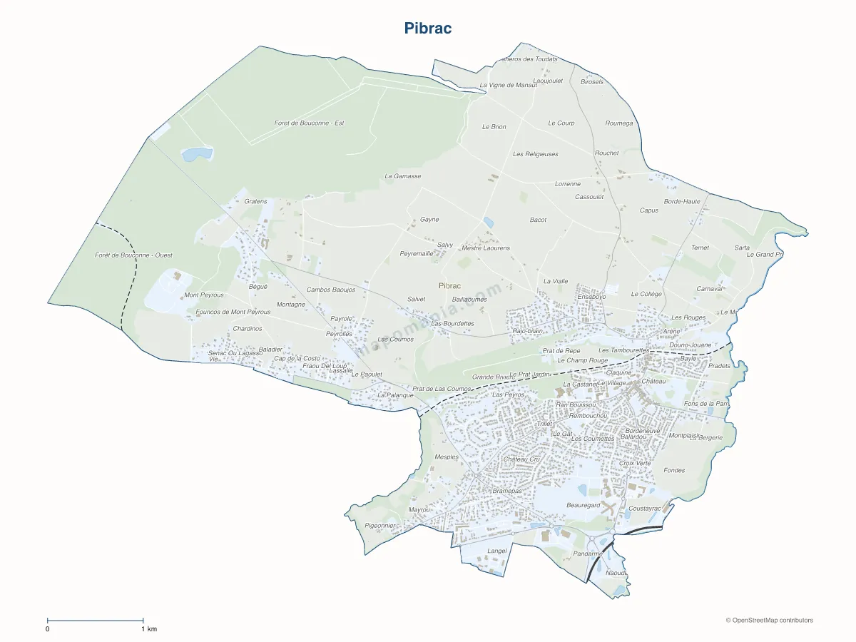 Carte de Pibrac à personnaliser