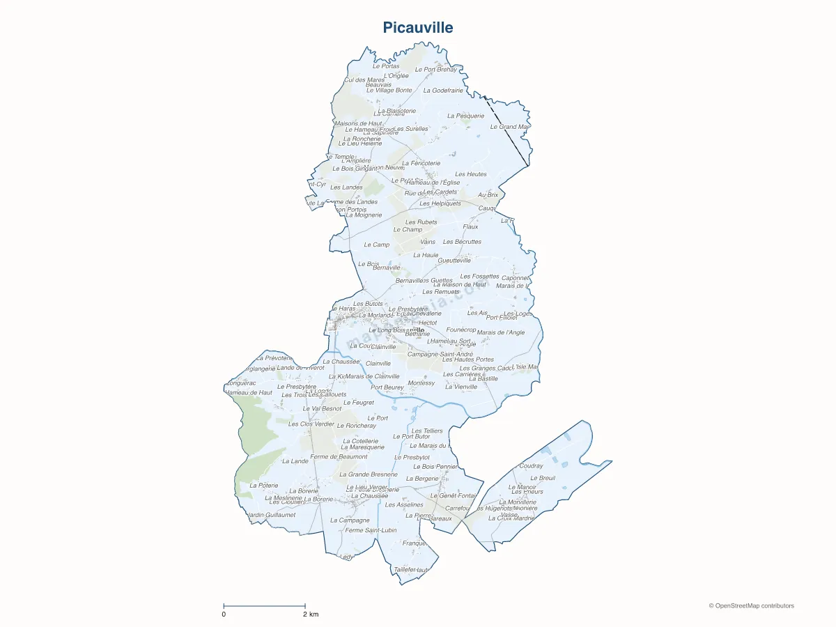 Carte de Picauville à personnaliser