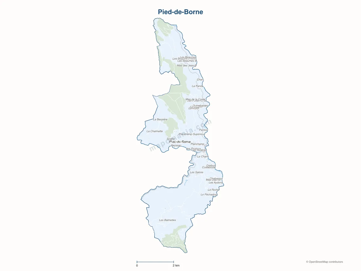 Carte de Pied-de-Borne à personnaliser
