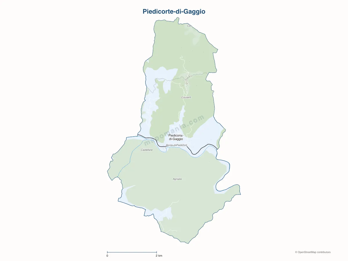 Carte de Piedicorte-di-Gaggio à personnaliser