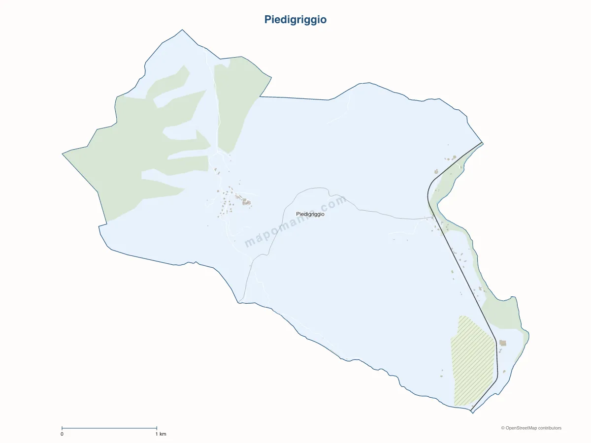 Carte de Piedigriggio à personnaliser
