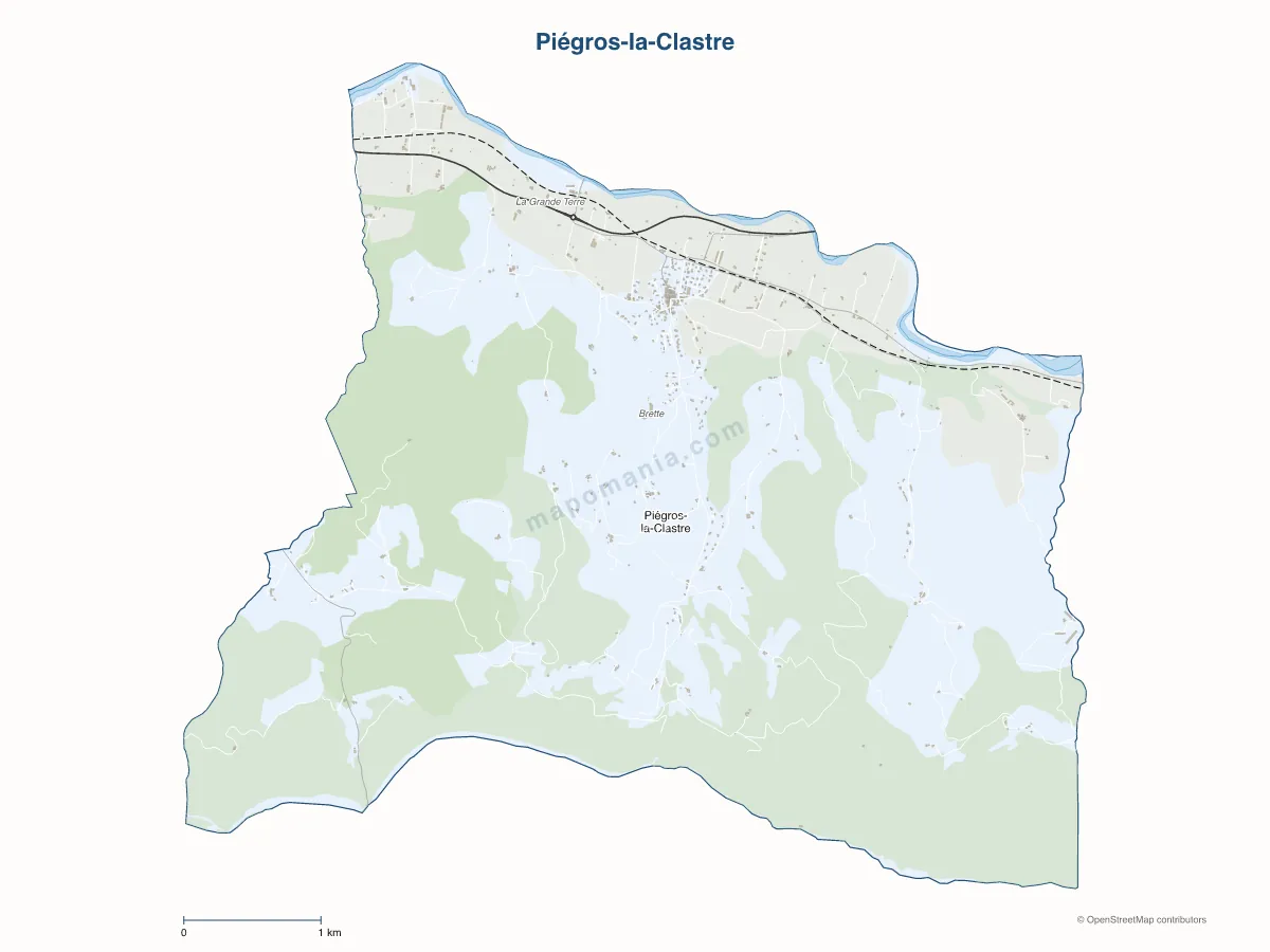Carte de Piégros-la-Clastre à personnaliser