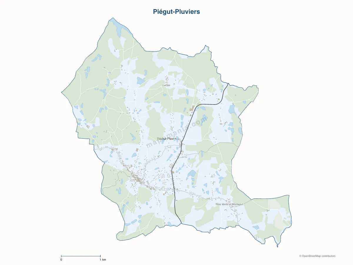 Carte de Piégut-Pluviers à personnaliser