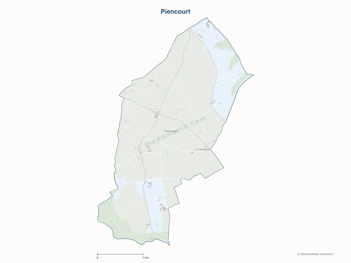 Carte de Piencourt à personnaliser