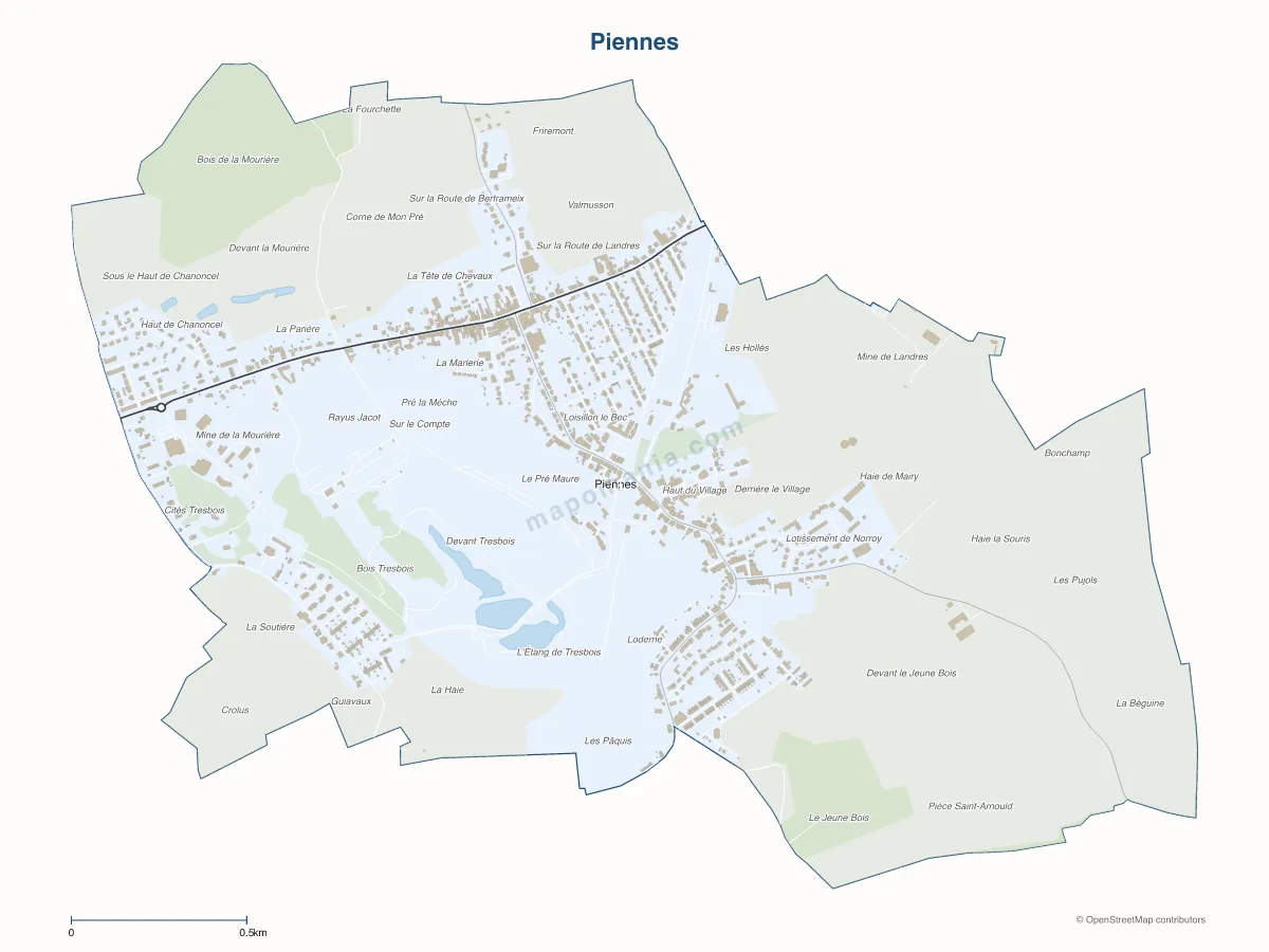 Carte de Piennes à personnaliser