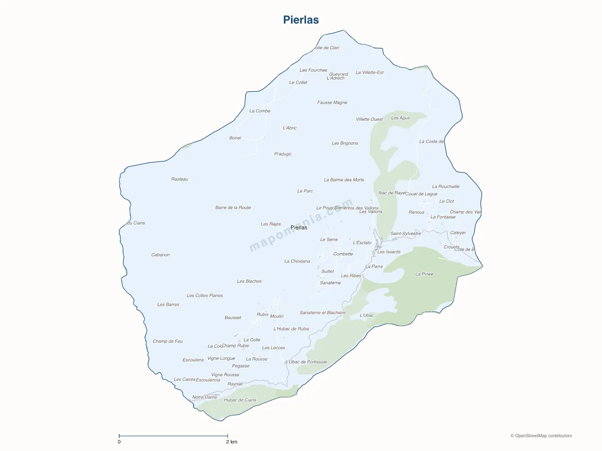Carte de Pierlas à personnaliser