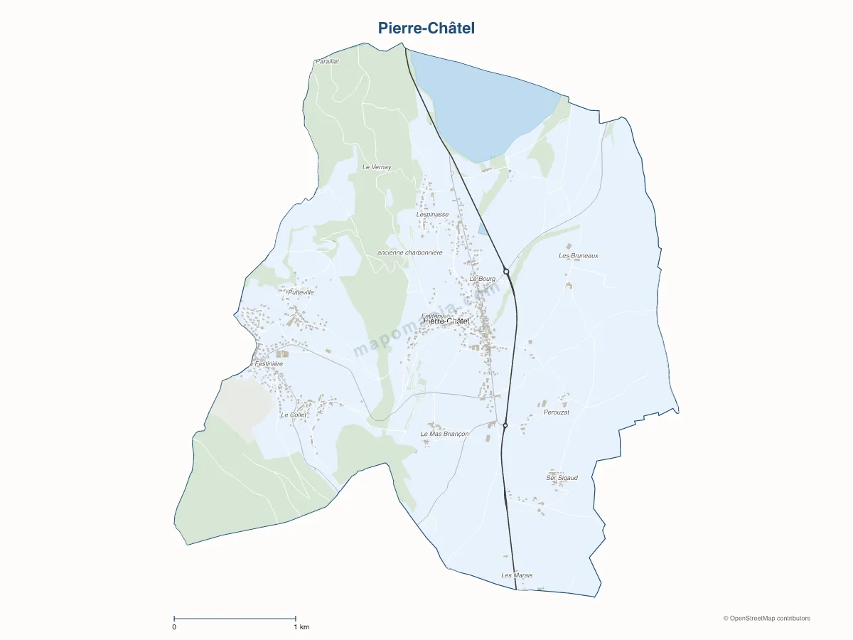 Carte de Pierre-Châtel à personnaliser