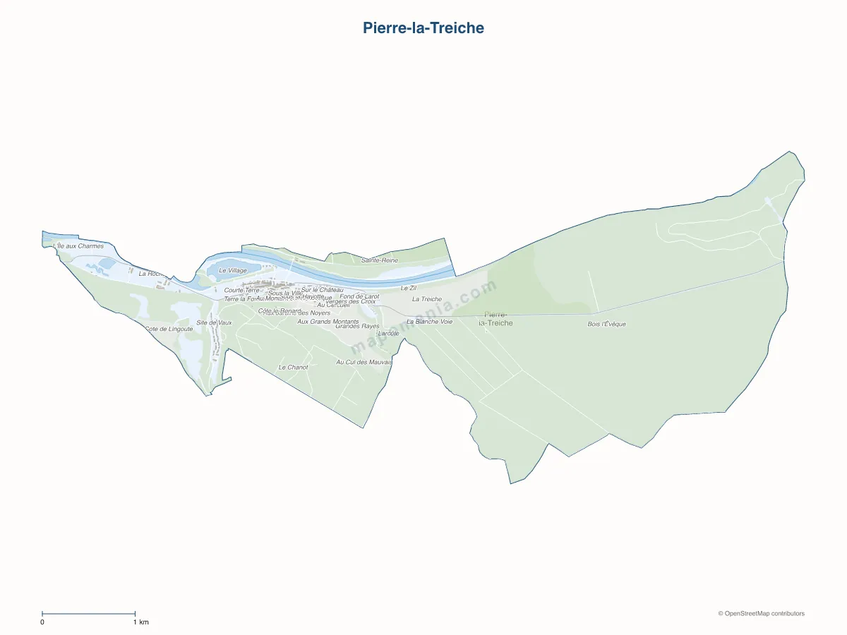Carte de Pierre-la-Treiche à personnaliser