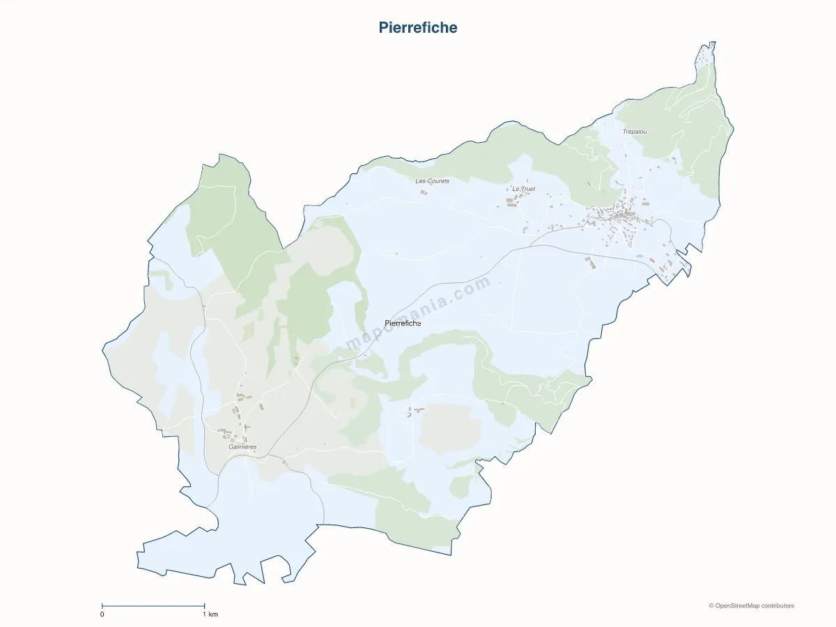 Carte de Pierrefiche à personnaliser