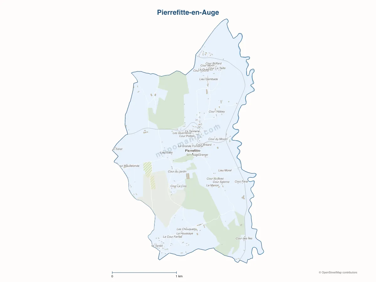 Carte de Pierrefitte-en-Auge à personnaliser