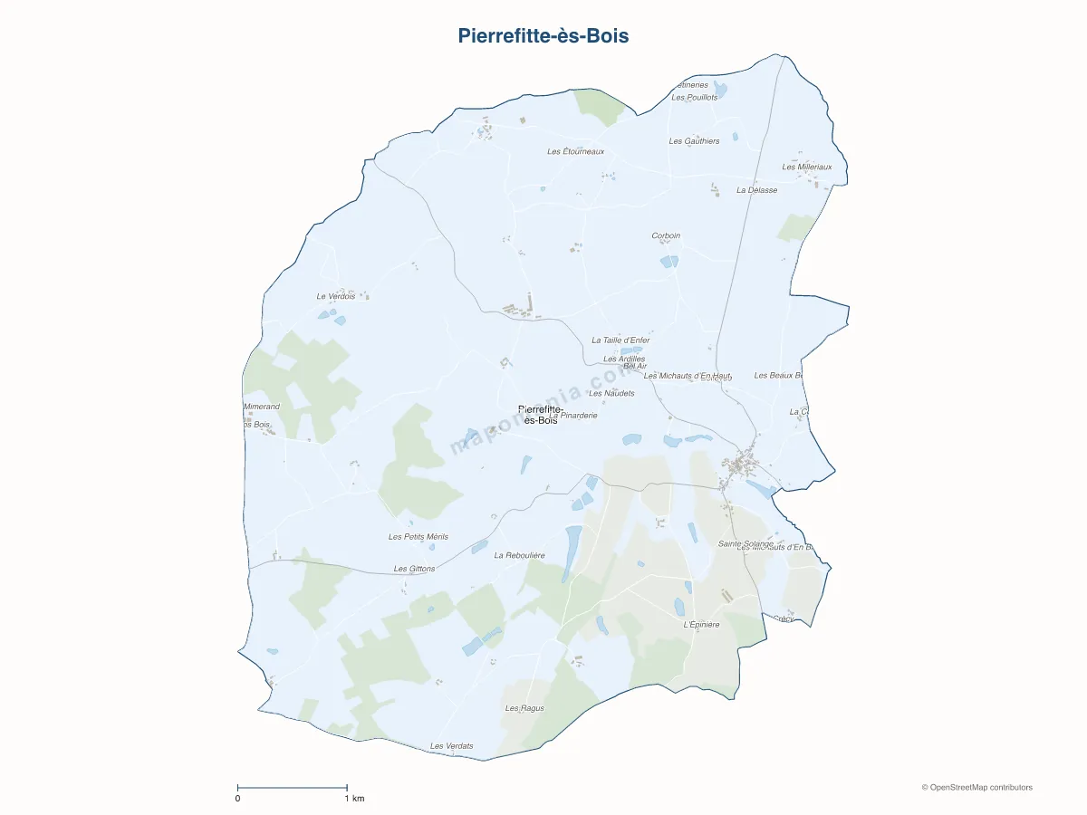 Carte de Pierrefitte-ès-Bois à personnaliser