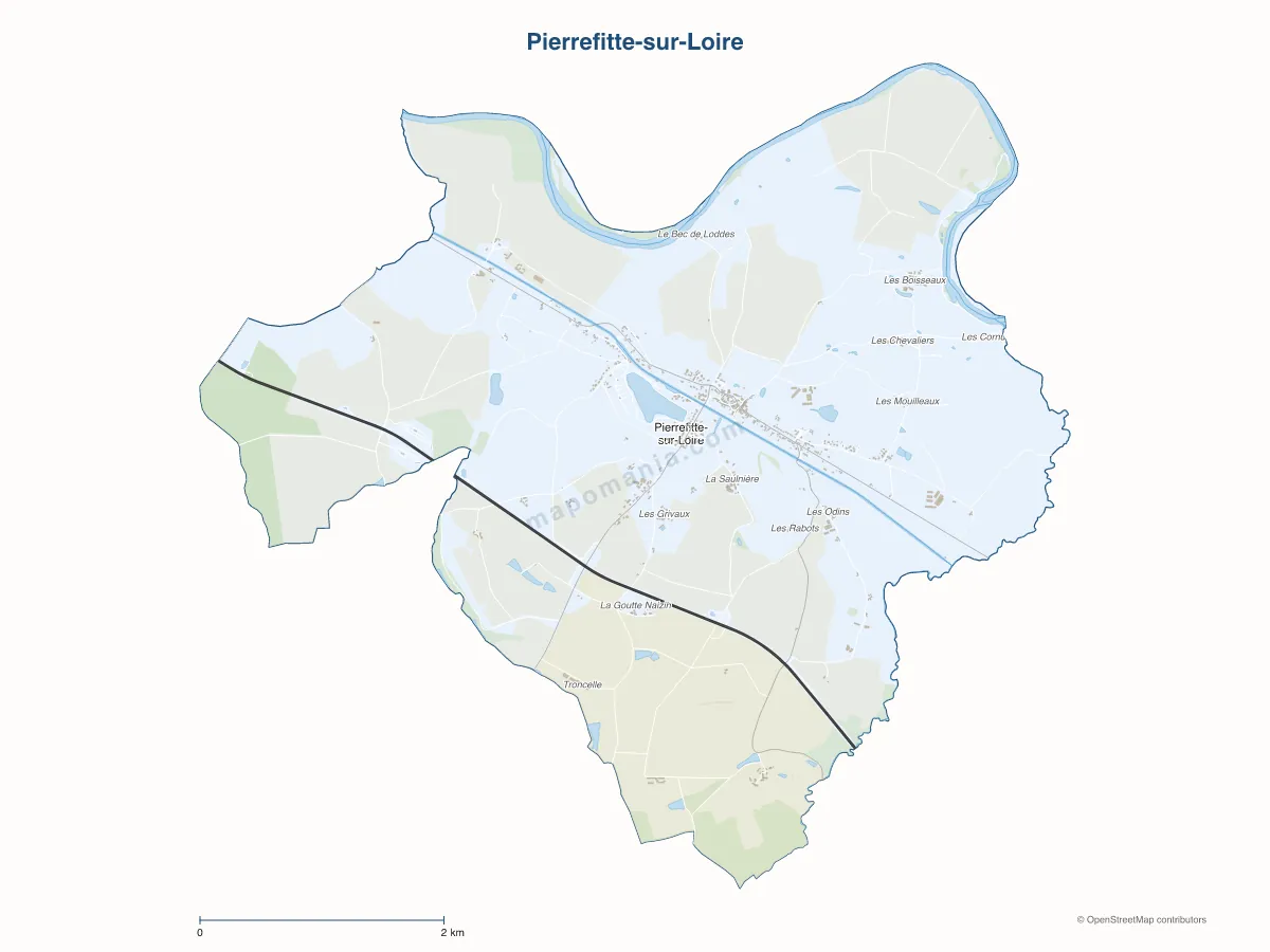 Carte de Pierrefitte-sur-Loire à personnaliser
