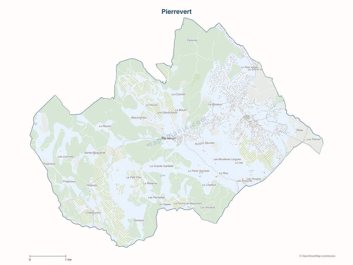 Carte de Pierrevert à personnaliser