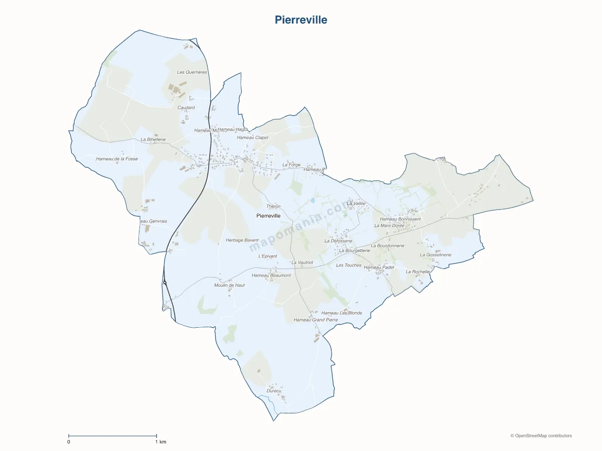 Carte de Pierreville à personnaliser