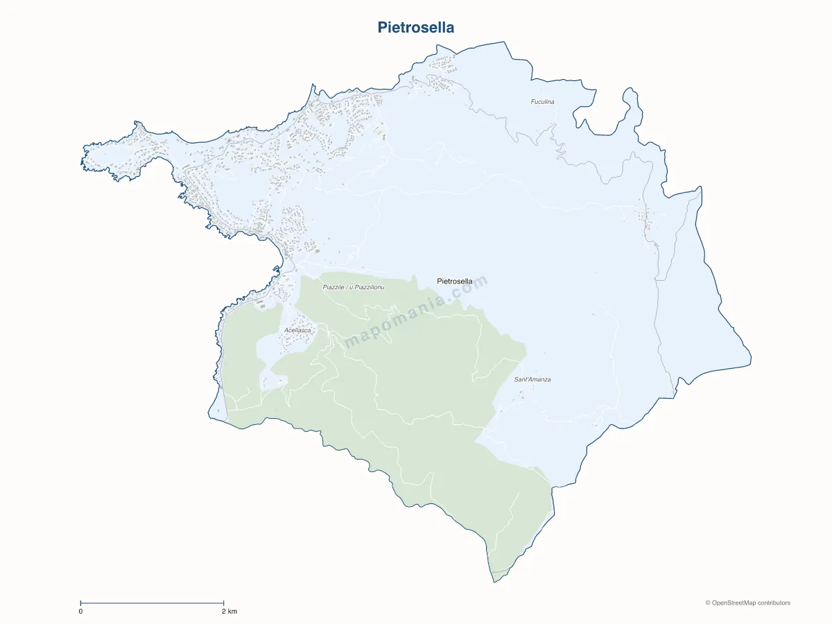 Carte de Pietrosella à personnaliser