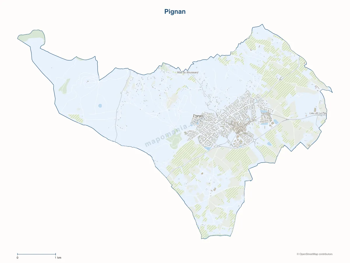 Carte de Pignan à personnaliser