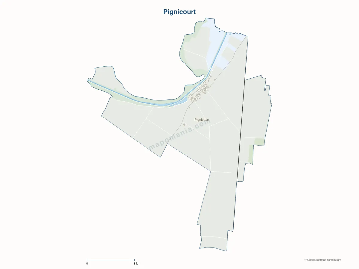 Carte de Pignicourt à personnaliser