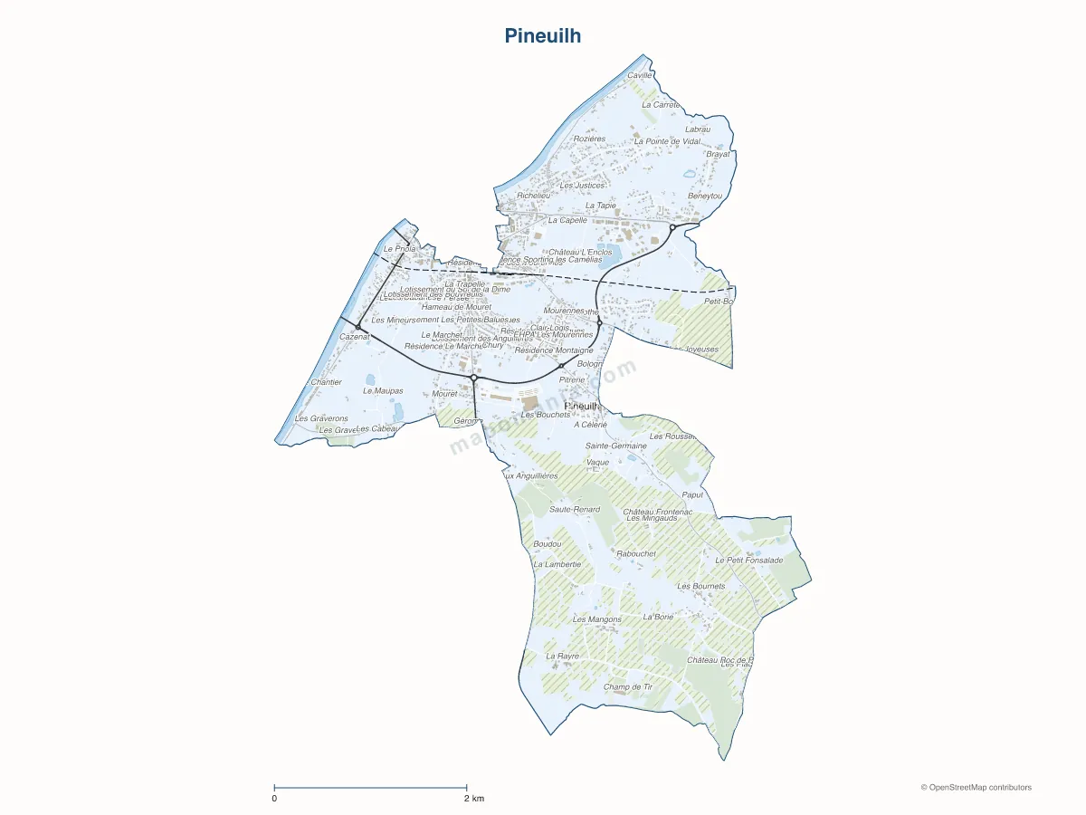 Carte de Pineuilh à personnaliser