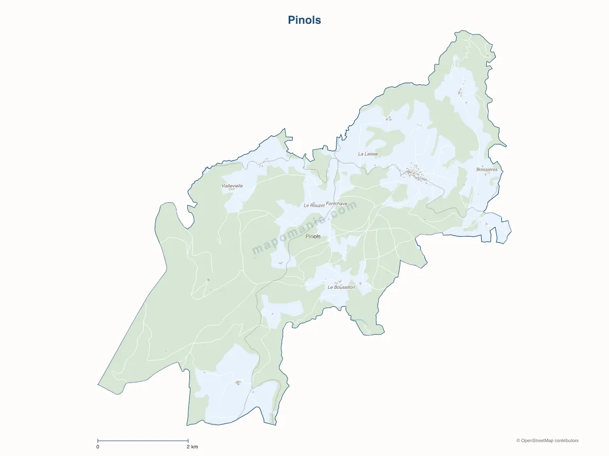 Carte de Pinols à personnaliser
