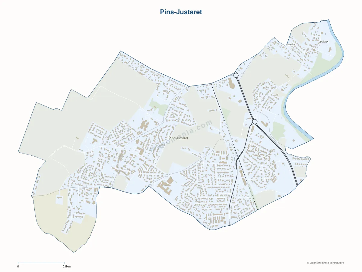 Carte de Pins-Justaret à personnaliser