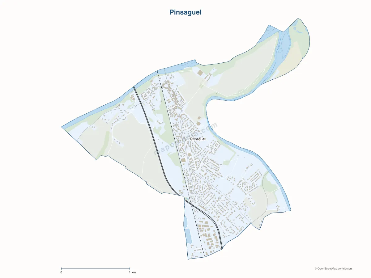 Carte de Pinsaguel à personnaliser