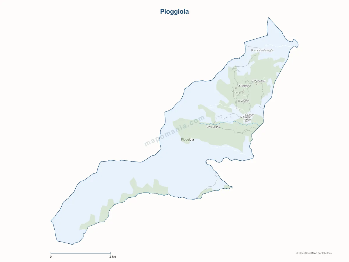 Carte de Pioggiola à personnaliser