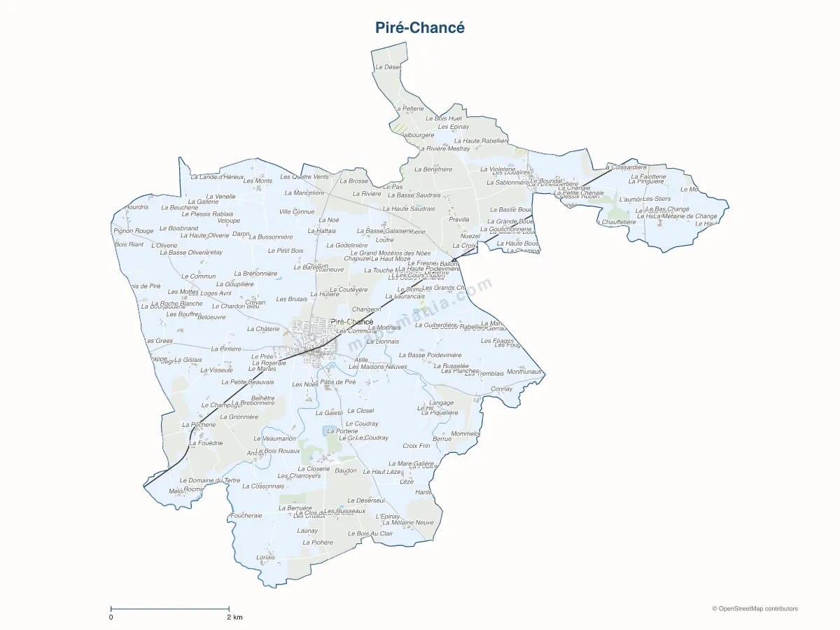 Carte de Piré-Chancé à personnaliser