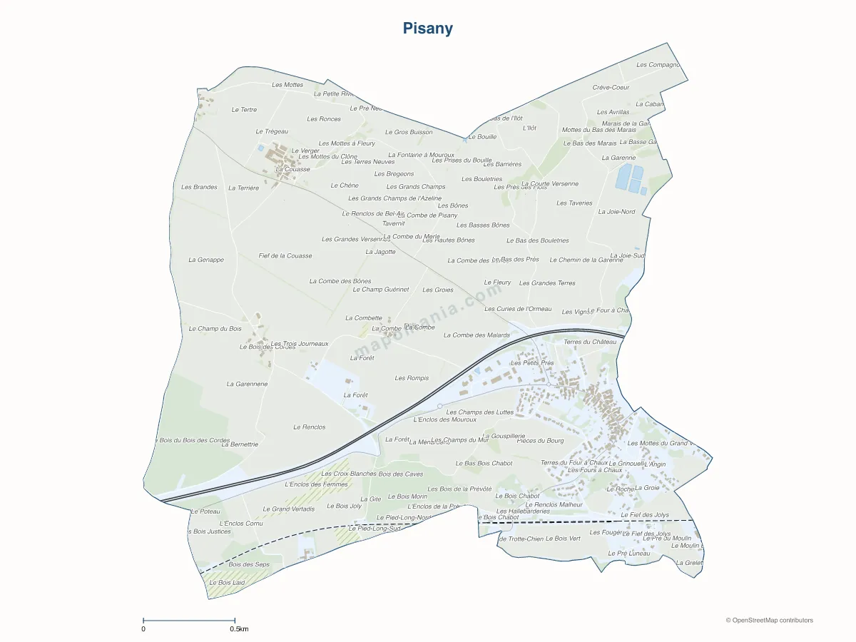 Carte de Pisany à personnaliser