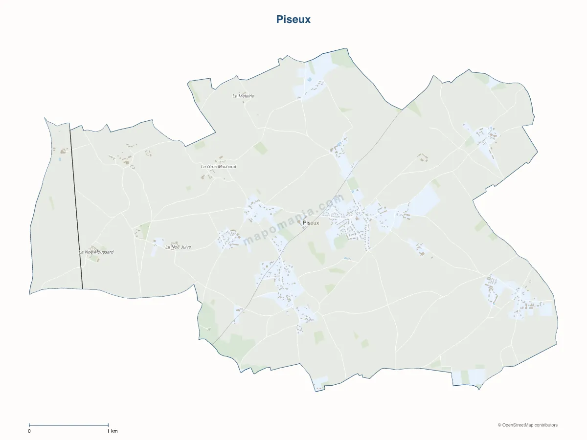 Carte de Piseux à personnaliser