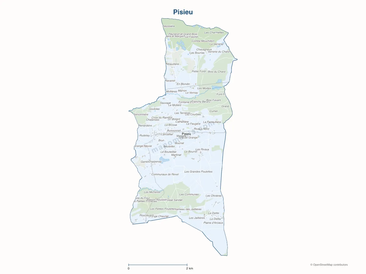 Carte de Pisieu à personnaliser