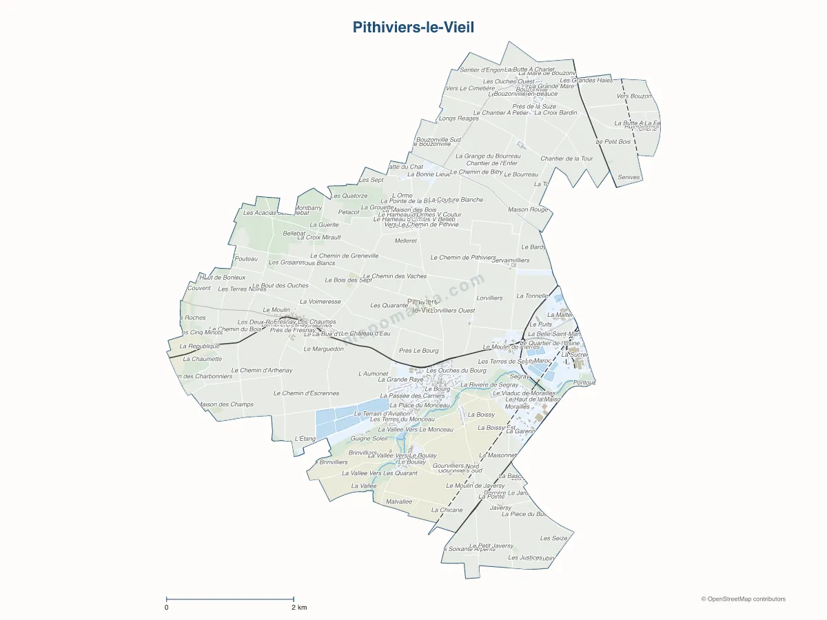 Carte de Pithiviers-le-Vieil à personnaliser