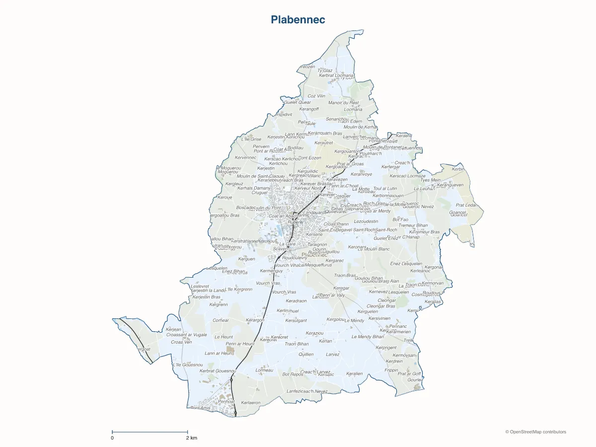 Carte de Plabennec à personnaliser