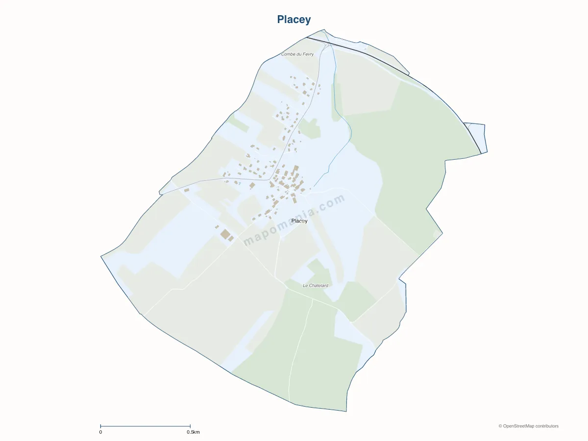 Carte de Placey à personnaliser