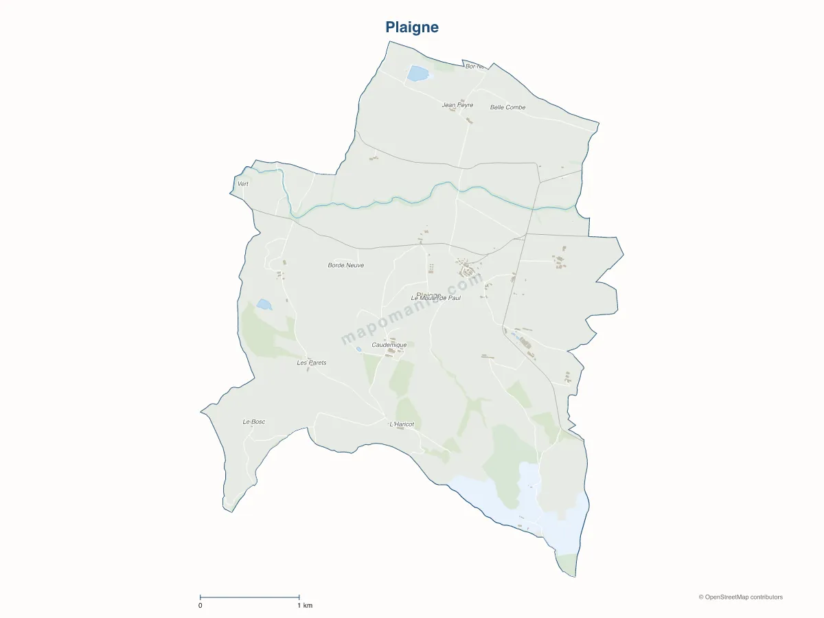 Carte de Plaigne à personnaliser