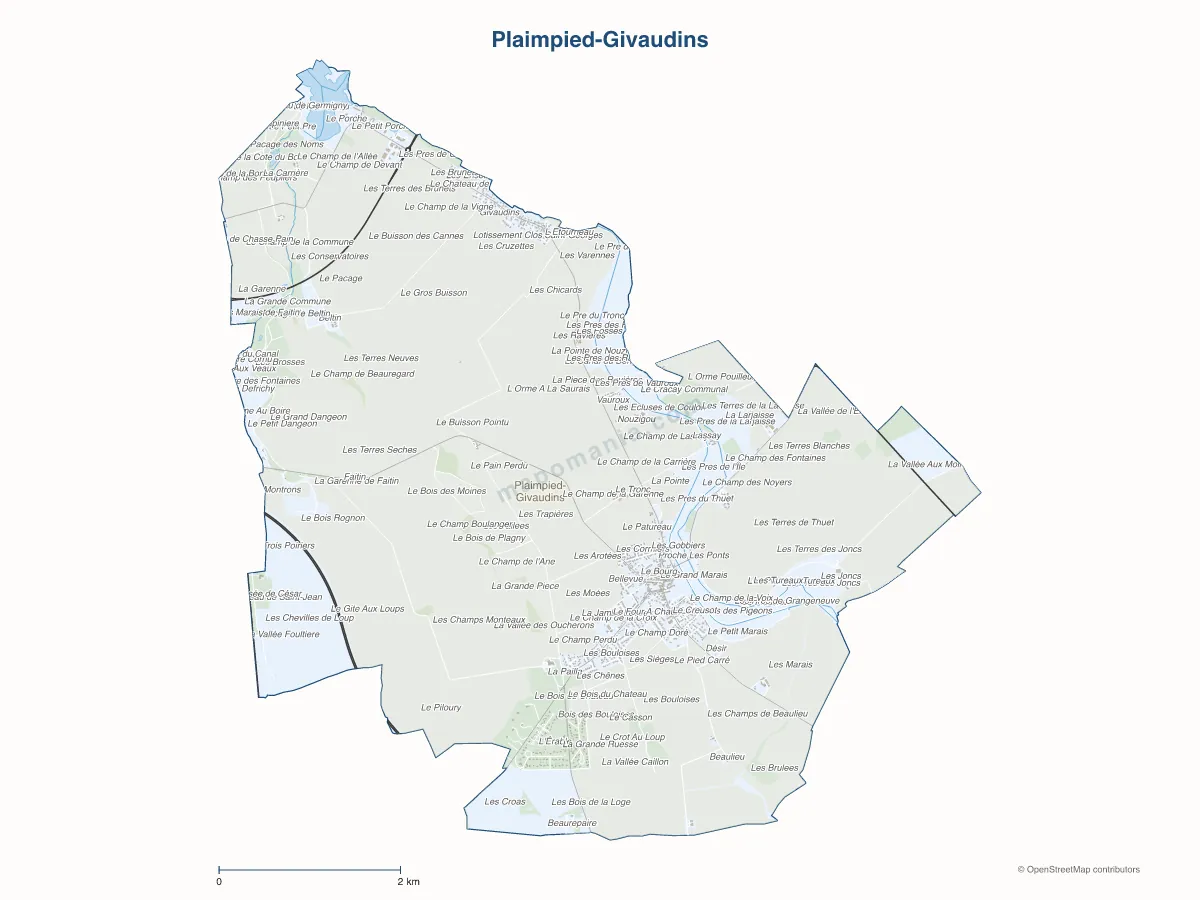 Carte de Plaimpied-Givaudins à personnaliser