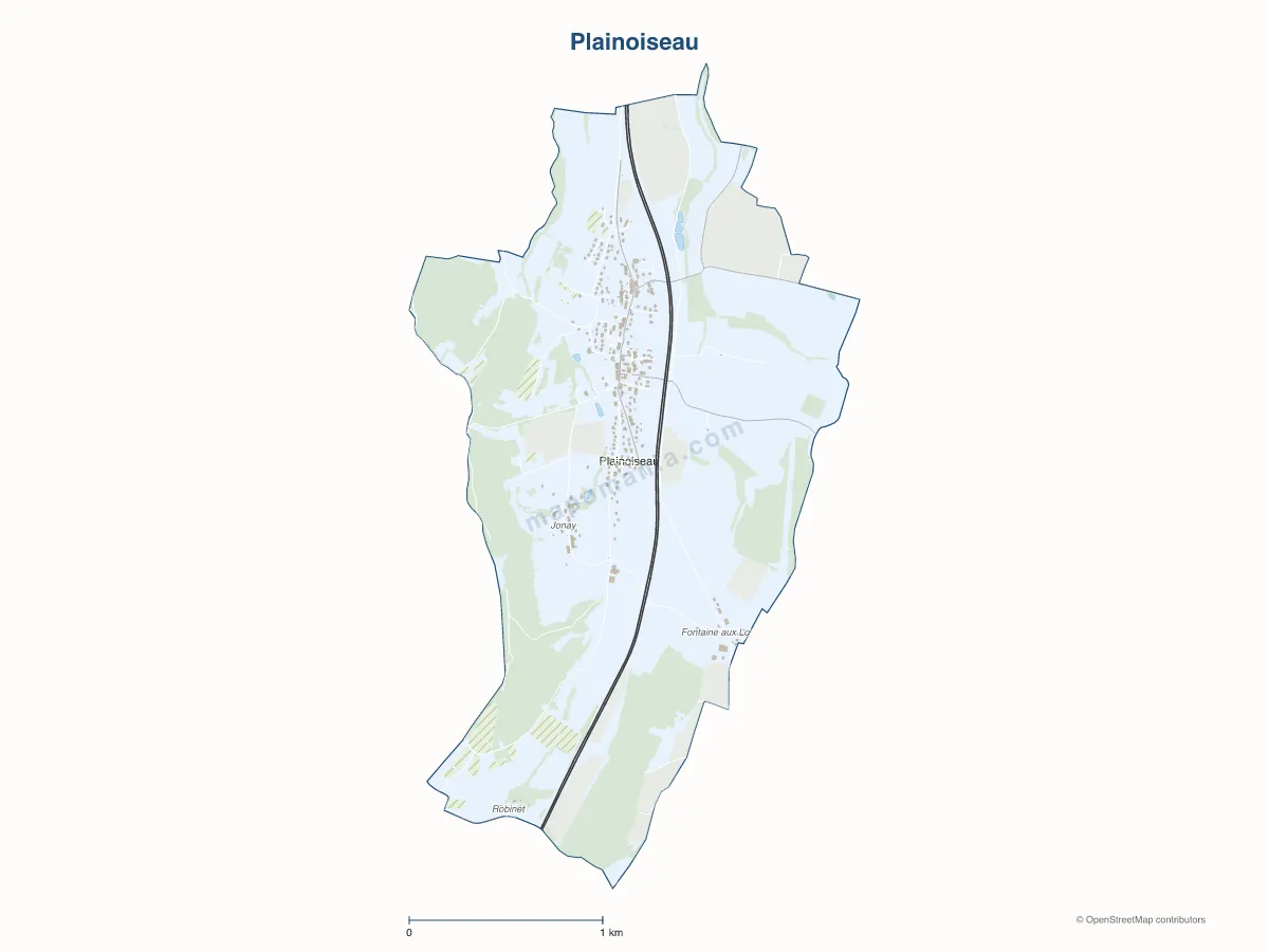 Carte de Plainoiseau à personnaliser