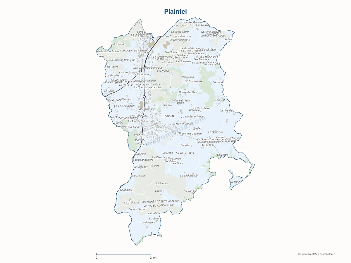 Carte de Plaintel à personnaliser