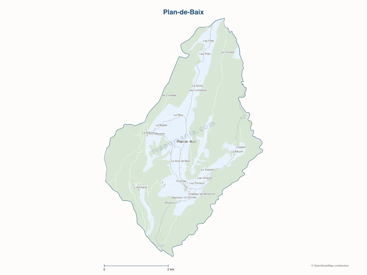 Carte de Plan-de-Baix à personnaliser