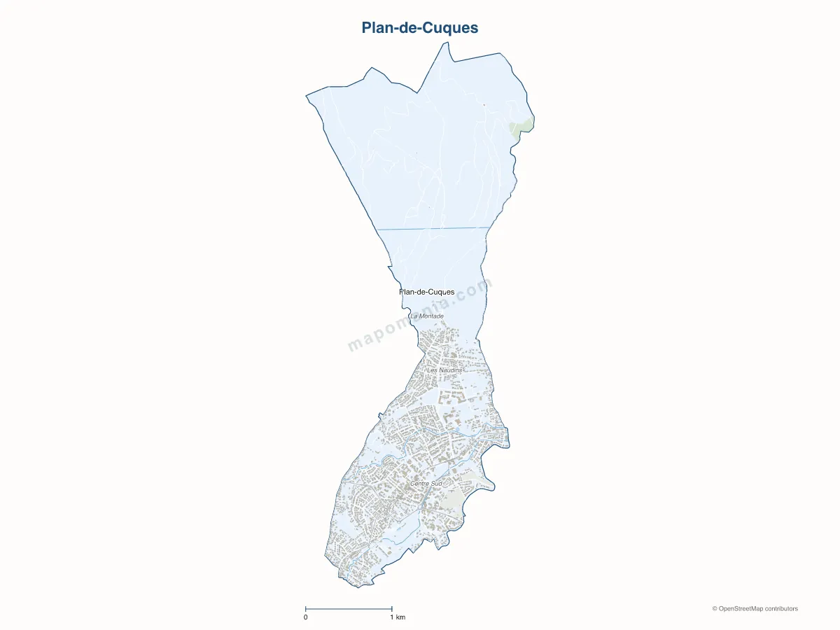 Carte de Plan-de-Cuques à personnaliser