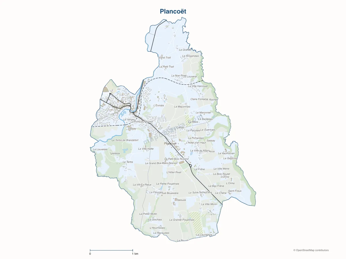 Carte de Plancoët à personnaliser